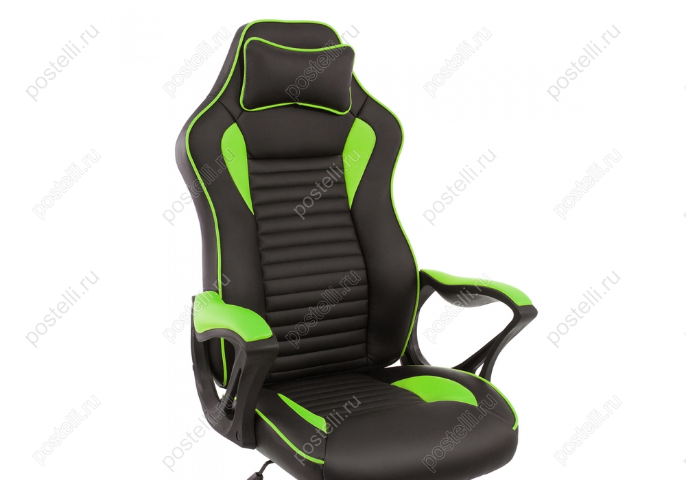 Игровое кресло Leon черное/зеленое (Арт. 1877)